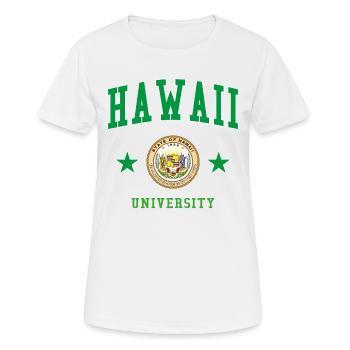 Hawaii University - Frauen T-Shirt atmungsaktiv - Weiß - Vorne - AI Model Female 172 dark (172cm)