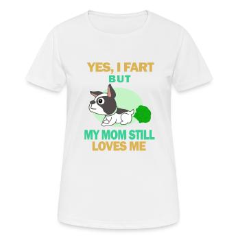 Boston Terrier, Boston Terrier Boston Terrier - Frauen T-Shirt atmungsaktiv - Weiß - Vorne - AI Model Female 172 dark (172cm)