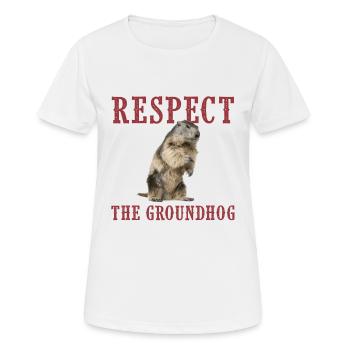 groundhog day, Murmeltiertag 2021, Schatten - Frauen T-Shirt atmungsaktiv - Weiß - Vorne - AI Model Female 172 dark (172cm)