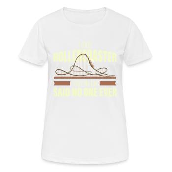 Achterbahn, Achterbahn Nervenkitzel, schreien - Frauen T-Shirt atmungsaktiv - Weiß - Vorne - AI Model Female 172 dark (172cm)
