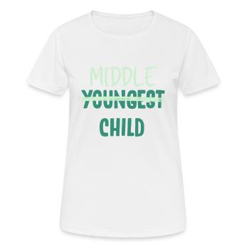 Geschwister, Geschwister jüngste, älteste - Frauen T-Shirt atmungsaktiv - Weiß - Vorne - AI Model Female 172 dark (172cm)