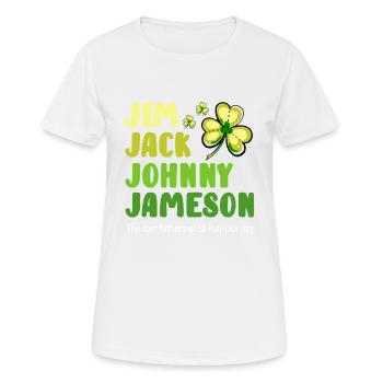 St Patricks Day, St Patricks Day Irlandais, Paddy, - T-shirt respirant Femme - blanc - Devant - AI Model Female 172 dark (172cm)