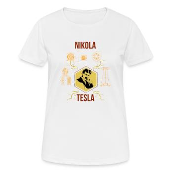 Tesla Nikola, Tesla Nikola Energie, patent, - Women's Breathable T-Shirt - white - Front - AI Model Female 172 dark (172cm)