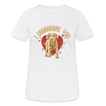 Labrador, Labrador Hund, Labrador retriever, - Frauen T-Shirt atmungsaktiv - Weiß - Vorne - AI Model Female 172 dark (172cm)