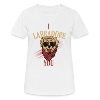 Labrador, Labrador Labrador retriever, - Frauen T-Shirt atmungsaktiv - Weiß - Vorne - AI Model Female 172 dark (172cm)