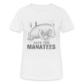La laque, mer de la mer, Manati, - T-shirt respirant Femme - blanc - Devant - AI Model Female 172 dark (172cm)