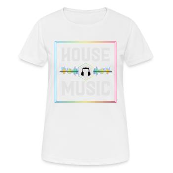 House music, House music Party, Rave, - Frauen T-Shirt atmungsaktiv - Weiß - Vorne - AI Model Female 172 dark (172cm)