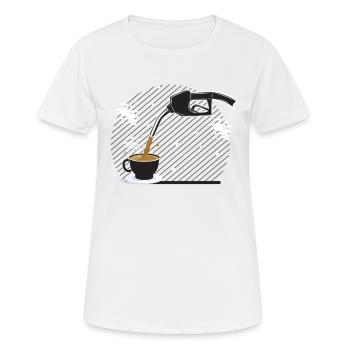 Station-service, boutique de café de station-service, Diesel, - T-shirt respirant Femme - blanc - Devant - AI Model Female 172 dark (172cm)