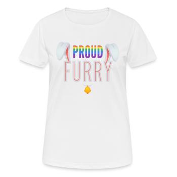Furry, Furry Orgueil, furry fandom, - T-shirt respirant Femme - blanc - Devant - AI Model Female 172 dark (172cm)