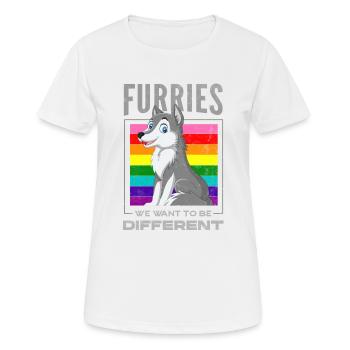 Furry, Furry Wolf, Cosplay, - Women's Breathable T-Shirt - white - Front - AI Model Female 172 dark (172cm)