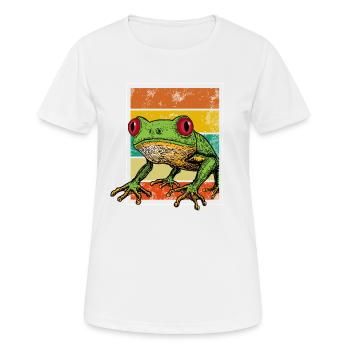 Grenouille, grenouilles propriétaires, aime les grenouilles, - T-shirt respirant Femme - blanc - Devant - AI Model Female 172 dark (172cm)