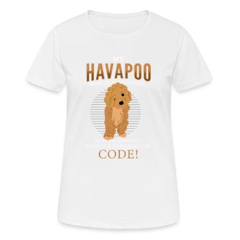 havapoo, havapoo Pudel Mischling, havapoo humor, - Frauen T-Shirt atmungsaktiv - Weiß - Vorne - AI Model Female 172 dark (172cm)