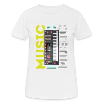 Beatmaker, Beatmaker synthesizer, 80s style, - Women's Breathable T-Shirt - white - Front - AI Model Female 172 dark (172cm)