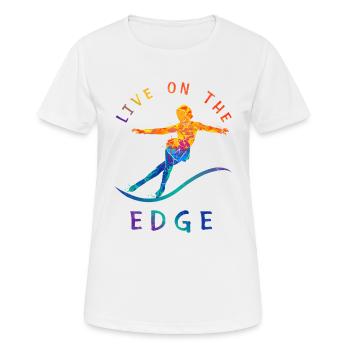 Schlittschuhlaufen, Schlittschuhlaufen - Frauen T-Shirt atmungsaktiv - Weiß - Vorne - AI Model Female 172 dark (172cm)