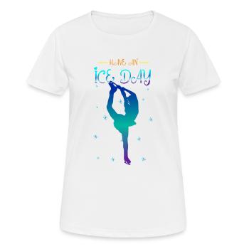 Schlittschuhlaufen, Schlittschuhlaufen - Frauen T-Shirt atmungsaktiv - Weiß - Vorne - AI Model Female 172 dark (172cm)