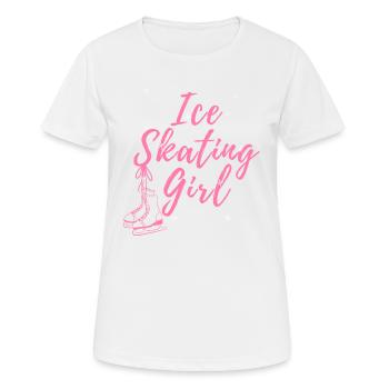 Schlittschuhlaufen, Schlittschuhlaufen - Frauen T-Shirt atmungsaktiv - Weiß - Vorne - AI Model Female 172 dark (172cm)