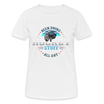 Eishockey, Eishockey Eishockey Spieler, - Frauen T-Shirt atmungsaktiv - Weiß - Vorne - AI Model Female 172 dark (172cm)