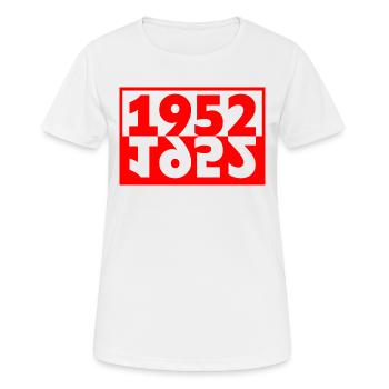 Minimalist text 1952 70 years anniversary - Women's Breathable T-Shirt - white - Front - AI Model Female 172 dark (172cm)
