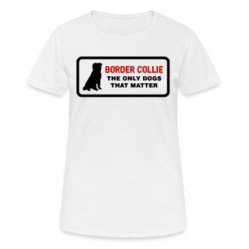 Border collie - Frauen T-Shirt atmungsaktiv - Weiß - Vorne - AI Model Female 172 dark (172cm)