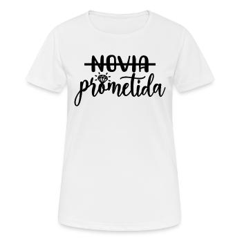 Prometida Fiancée Engagement Wedding Bride To Be - Women's Breathable T-Shirt - white - Front - AI Model Female 172 dark (172cm)