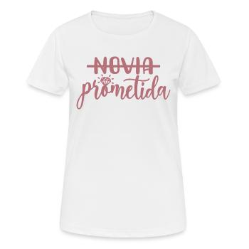 Prometida Fiancée Engagement Wedding Bride To Be - Women's Breathable T-Shirt - white - Front - AI Model Female 172 dark (172cm)
