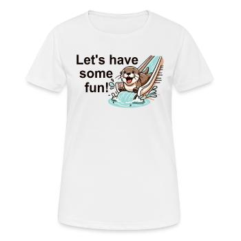 The Otter on the Slide - Women's Breathable T-Shirt - white - Front - AI Model Female 172 dark (172cm)
