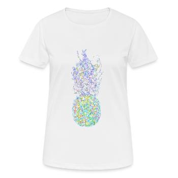 NeonAnanas - Frauen T-Shirt atmungsaktiv - Weiß - Vorne - AI Model Female 172 dark (172cm)