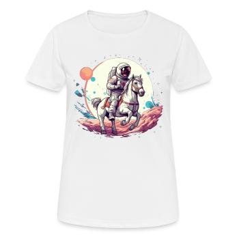 Astronaut on horseback in space - Women's Breathable T-Shirt - white - Front - AI Model Female 172 dark (172cm)