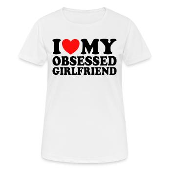 Adore Ma Copine J'aime Ma Petite Amie Obsédée - T-shirt respirant Femme - blanc - Devant - AI Model Female 172 dark (172cm)