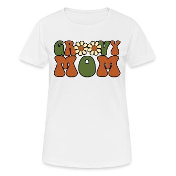 Retro Groovy Mom Matching Family Baby Shower - Women's Breathable T-Shirt - white - Front - AI Model Female 172 dark (172cm)