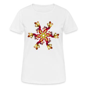 Gecko, lizard, summer, Goa, Trance, Psytrance - Women's Breathable T-Shirt - white - Front - AI Model Female 172 dark (172cm)