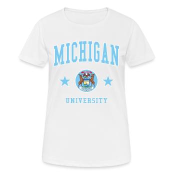 Université du Michigan - T-shirt respirant Femme - blanc - Devant - AI Model Female 172 dark (172cm)