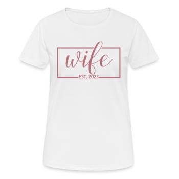 Wife Est. 2023 Engagement Bridal Shower Wedding - Women's Breathable T-Shirt - white - Front - AI Model Female 172 dark (172cm)