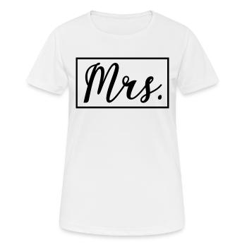 Mrs. Matching Paar Verlobung Hochzeit Flitterwochen - Frauen T-Shirt atmungsaktiv - Weiß - Vorne - AI Model Female 172 dark (172cm)