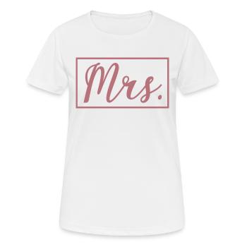 Mrs. Matching Paar Verlobung Hochzeit Flitterwochen - Frauen T-Shirt atmungsaktiv - Weiß - Vorne - AI Model Female 172 dark (172cm)