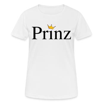 Prinz mit Krone - Frauen T-Shirt atmungsaktiv - Weiß - Vorne - AI Model Female 172 dark (172cm)