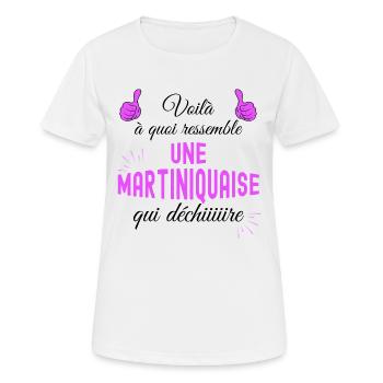 Femme Martinique Martiniquaise qui déchire - T-shirt respirant Femme - blanc - Devant - AI Model Female 172 dark (172cm)