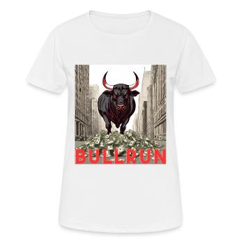 Bullrun Bitcoin Crypto-monnaie Paiement futur - T-shirt respirant Femme - blanc - Devant - AI Model Female 172 dark (172cm)