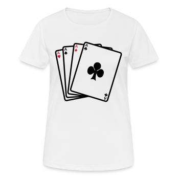 Poker - Karten - Frauen T-Shirt atmungsaktiv - Weiß - Vorne - AI Model Female 172 dark (172cm)