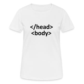 développeur web - T-shirt respirant Femme - blanc - Devant - AI Model Female 172 dark (172cm)