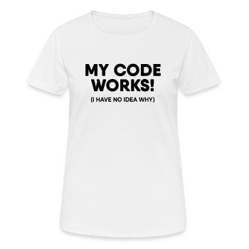 Logiciel de développement - T-shirt respirant Femme - blanc - Devant - AI Model Female 172 dark (172cm)