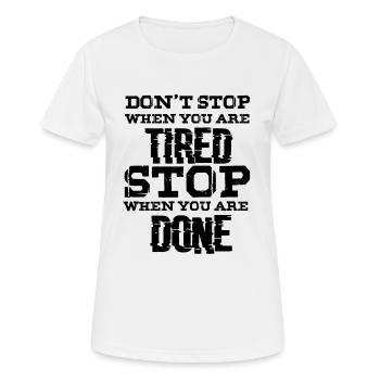 Motivation à la course de jogging - T-shirt respirant Femme - blanc - Devant - AI Model Female 172 dark (172cm)