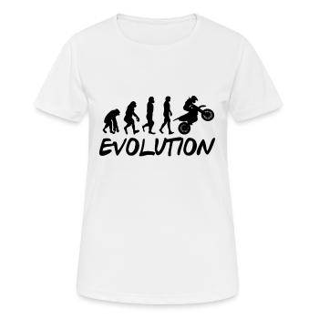 Motorrad Evolution - Frauen T-Shirt atmungsaktiv - Weiß - Vorne - AI Model Female 172 dark (172cm)