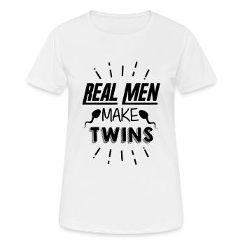 Vater Zwillinge Papa Von Zwillingen - Frauen T-Shirt atmungsaktiv - Weiß - Vorne - AI Model Female 172 dark (172cm)