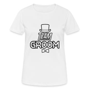 Bachelor party team groom - Women's Breathable T-Shirt - white - Front - AI Model Female 172 dark (172cm)