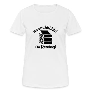 Bibliothèque Ver de bibliothèque Je lis le livre - T-shirt respirant Femme - blanc - Devant - AI Model Female 172 dark (172cm)