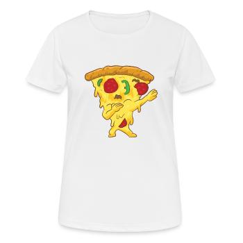 Dabbing Pizza Lustiges Pizza - Frauen T-Shirt atmungsaktiv - Weiß - Vorne - AI Model Female 172 dark (172cm)