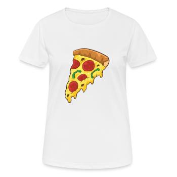 Pizza Essen Liebe Pizzaschnitte - Frauen T-Shirt atmungsaktiv - Weiß - Vorne - AI Model Female 172 dark (172cm)