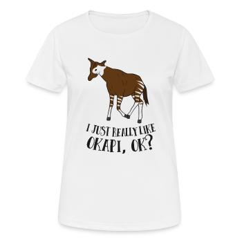 Iach aime juste les okapis vraiment doux okapi - T-shirt respirant Femme - blanc - Devant - AI Model Female 172 dark (172cm)