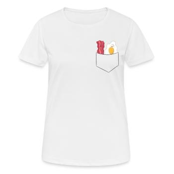 Ei und Speck Frühstück Speck und Eier - Frauen T-Shirt atmungsaktiv - Weiß - Vorne - AI Model Female 172 dark (172cm)